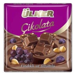 ÜLKER ÇİKOLATA KARE 60 GR.ÜZÜM FIN.(6*6) 1450-07 - ÜLKER