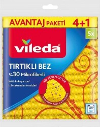 Vileda Temizlik Bezi 4+1 Li %30 M.fiber Tırtıklı - VİLEDA